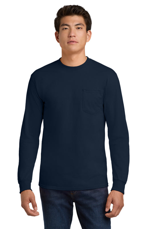 Gildan ® - Ultra Cotton ® 100% US Cotton Long Sleeve T-Shirt with Pocket. 2410