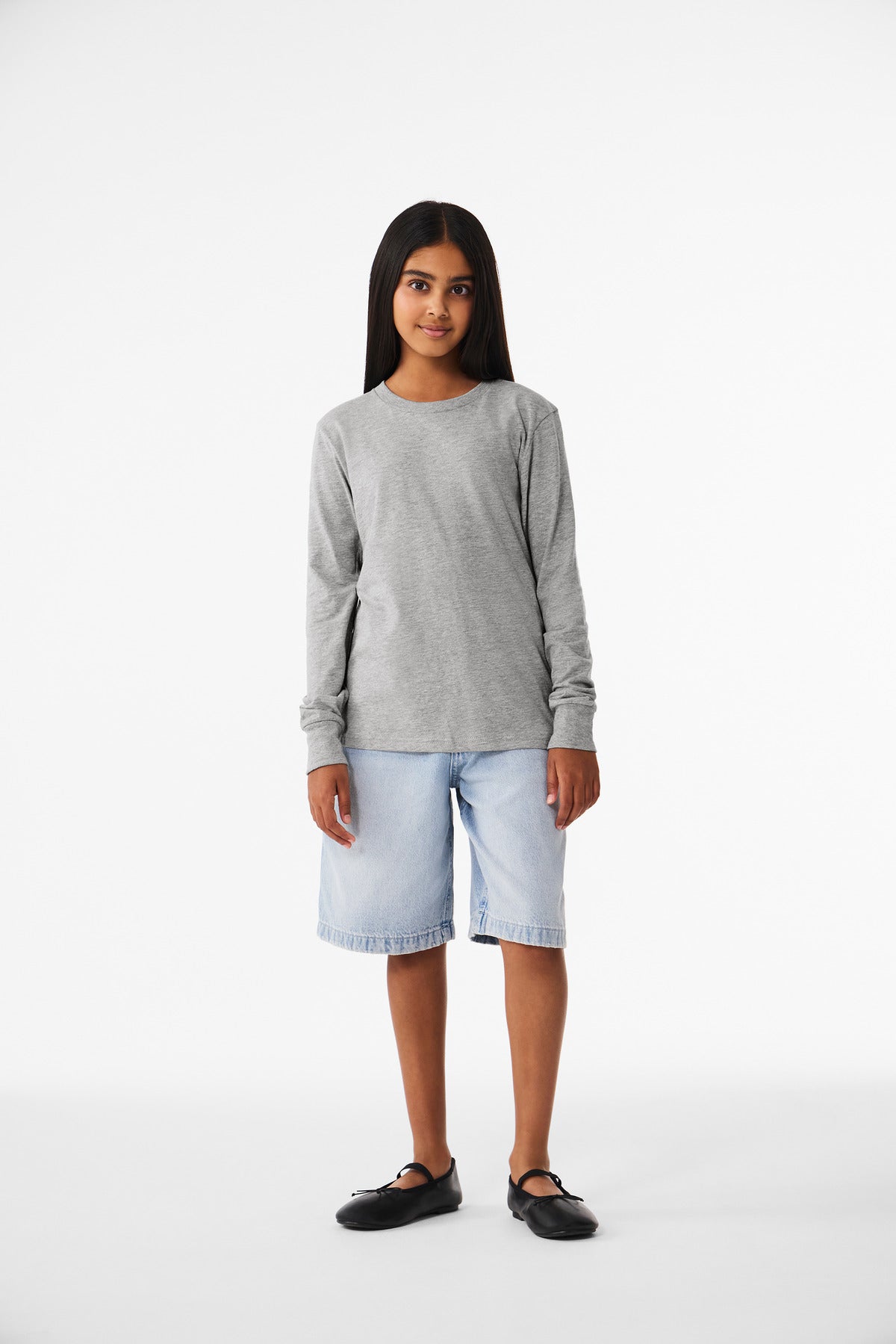BELLA+CANVAS ® Youth Heather CVC Long Sleeve Tee BC3501YCVC