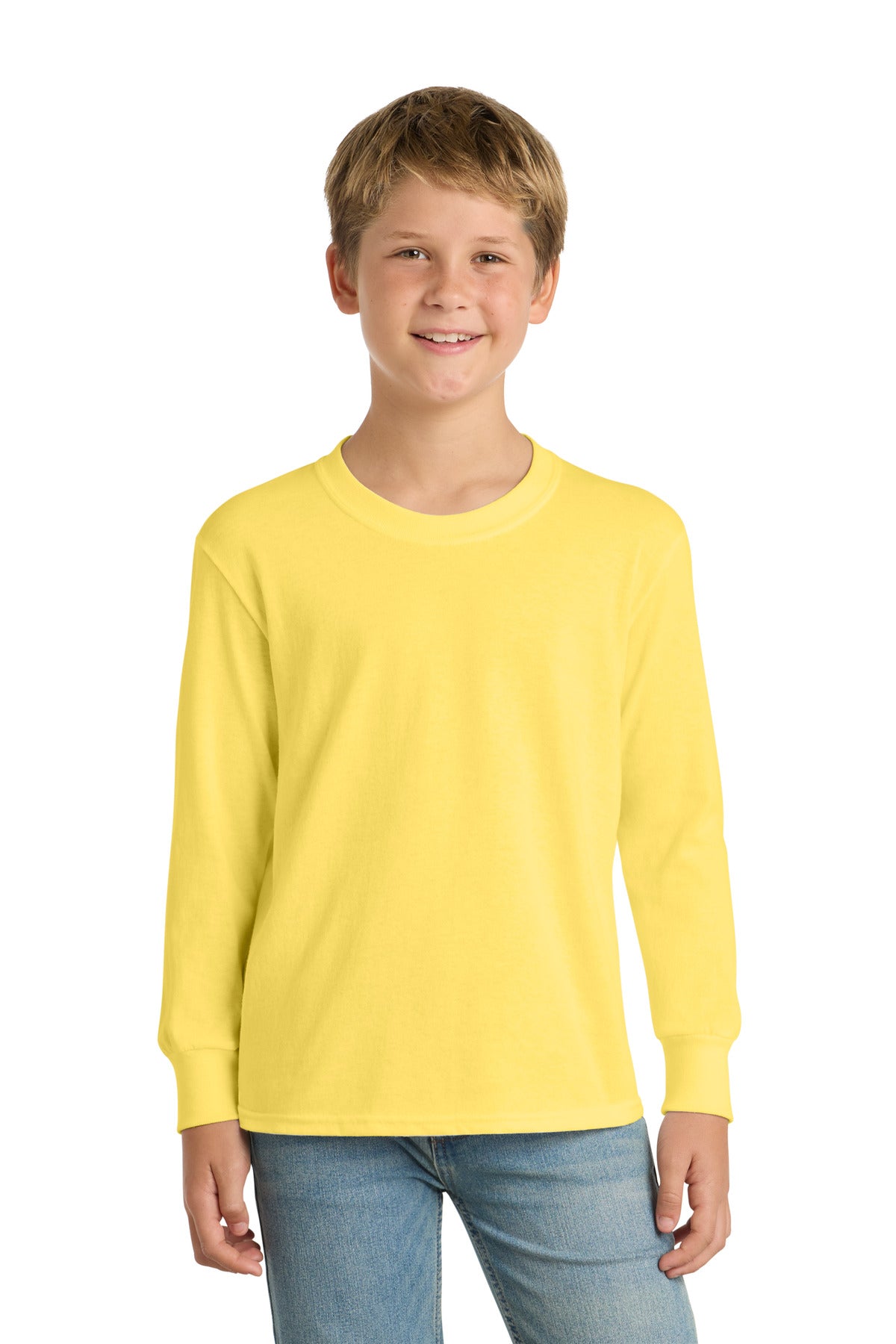 Port & Co ® Youth Long Sleeve Core Cotton Tee. PC54YLS