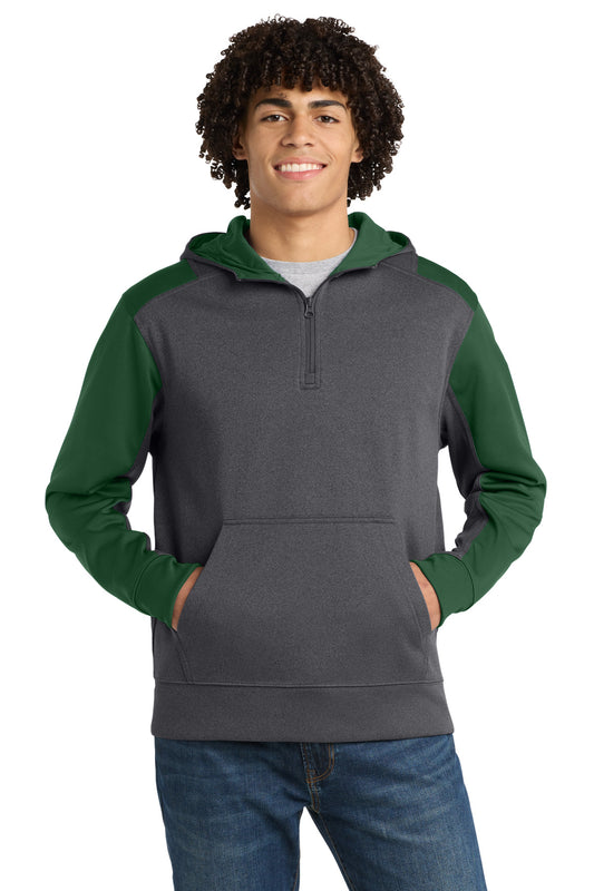 Sport-Tek ® Tech Fleece Colorblock 1/4-Zip Hooded Sweatshirt. ST249
