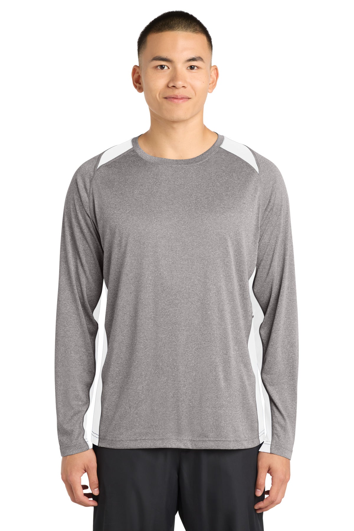 Sport-Tek ® Long Sleeve Heather Colorblock Contender ™ Tee. ST361LS