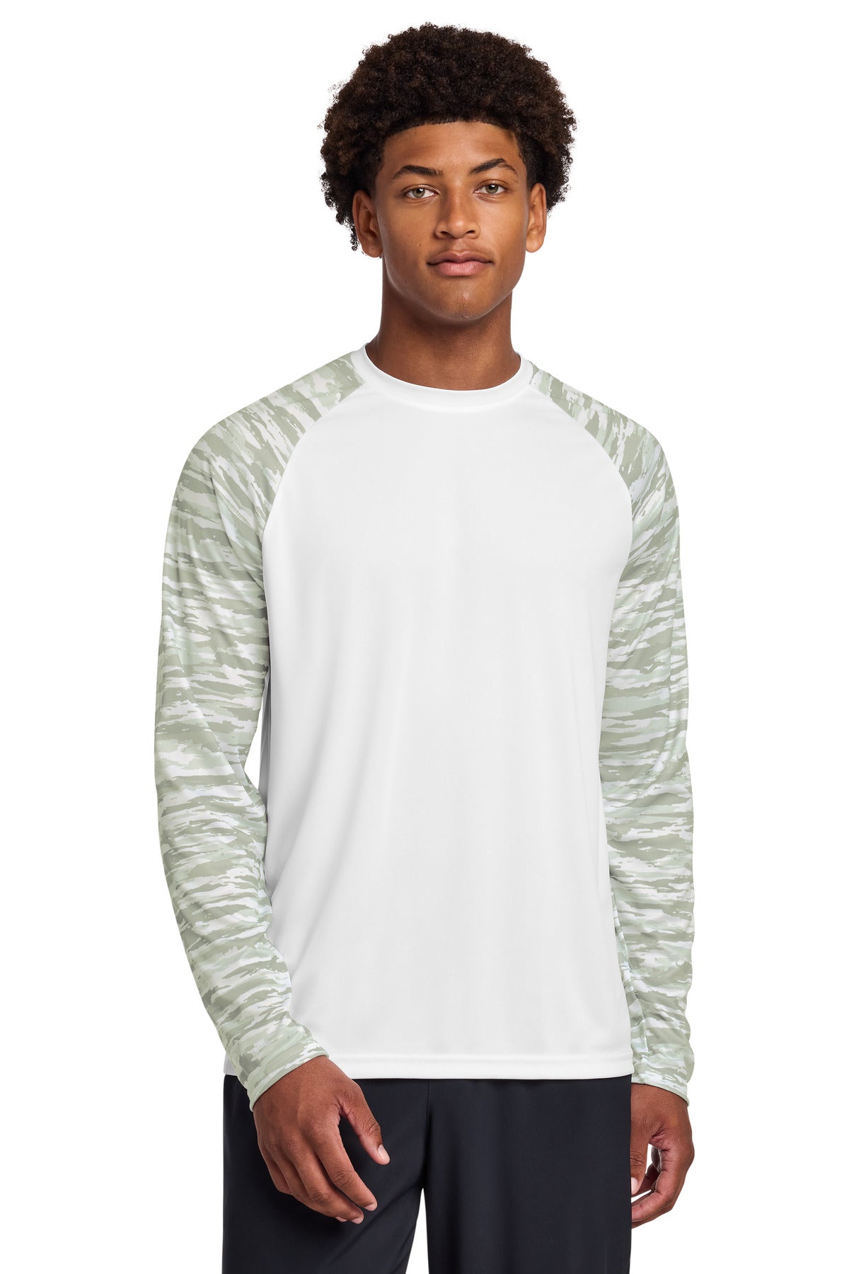 Sport-Tek ® Drift Camo Colorblock Long Sleeve Tee ST376LS