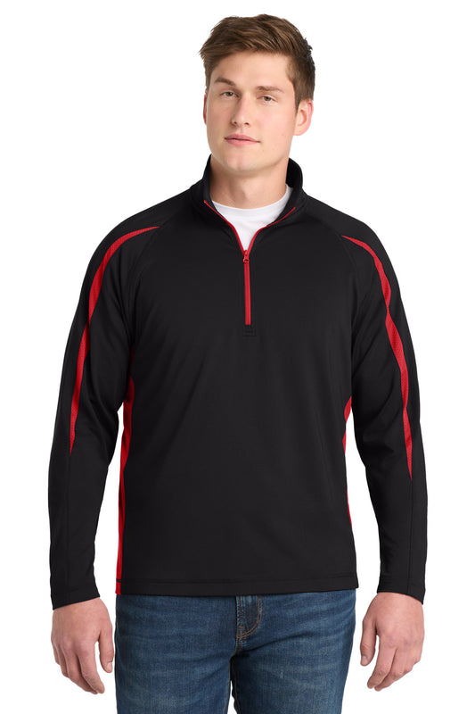Sport-Tek ® Sport-Wick ® Stretch 1/4-Zip Colorblock Pullover. ST851