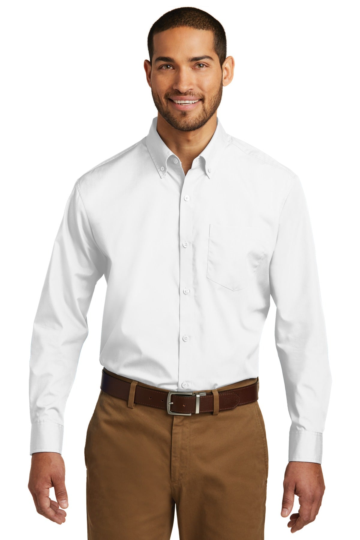 Port Authority ® Tall Long Sleeve Carefree Poplin Shirt. TW100