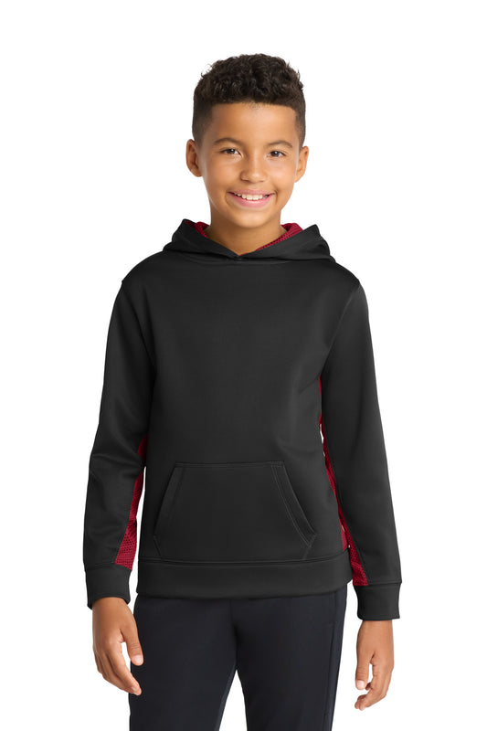 Sport-Tek ® Youth Sport-Wick ® CamoHex Fleece Colorblock Hooded Pullover. YST239