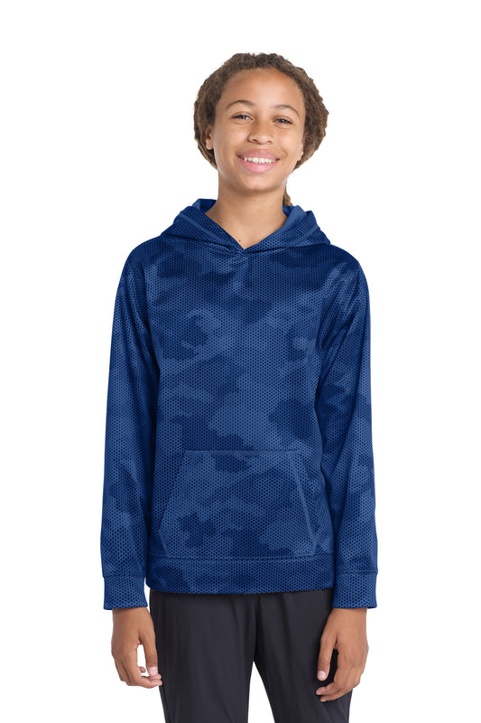 Sport-Tek ® Youth Sport-Wick ® CamoHex Fleece Hooded Pullover. YST240