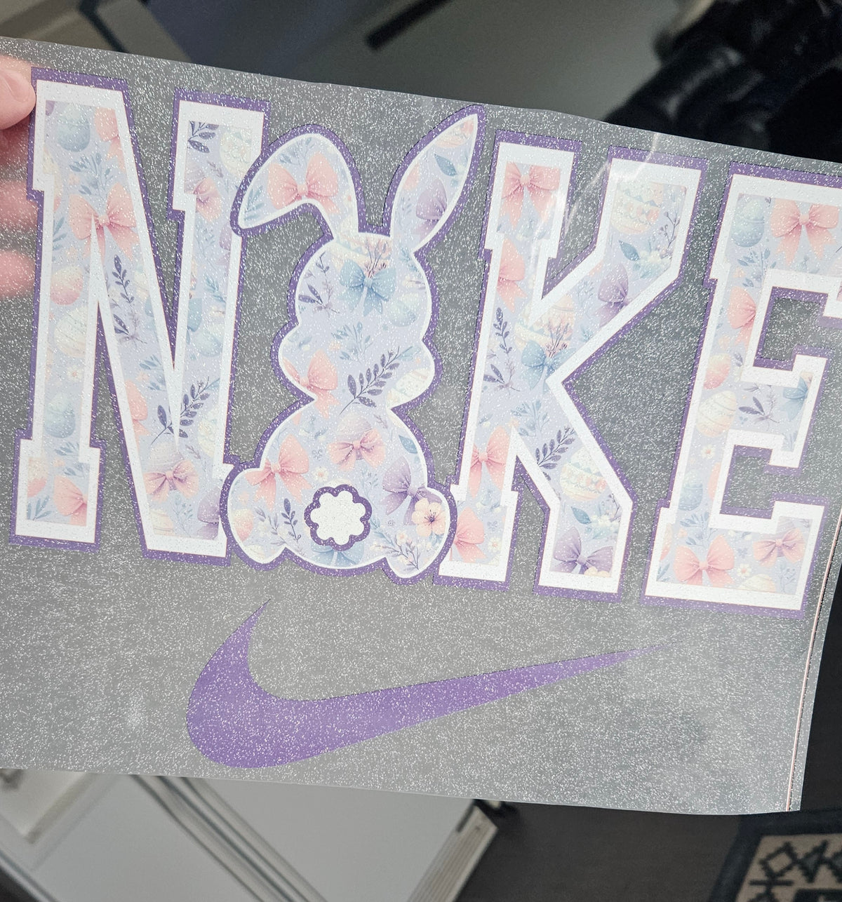 Swoosh Bunny - Glitter DTF