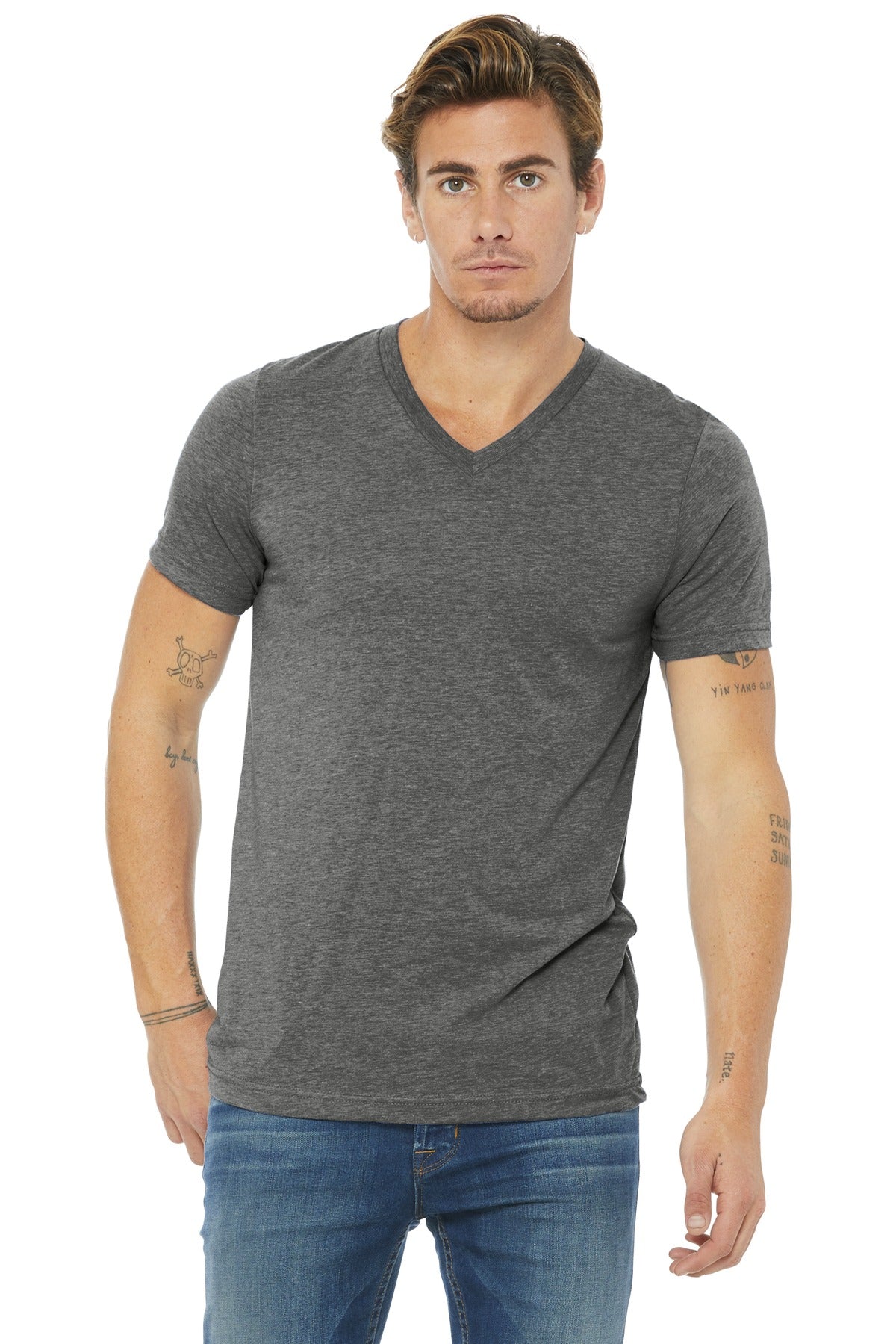 BELLA+CANVAS ®  Unisex Triblend Short Sleeve V-Neck Tee. BC3415