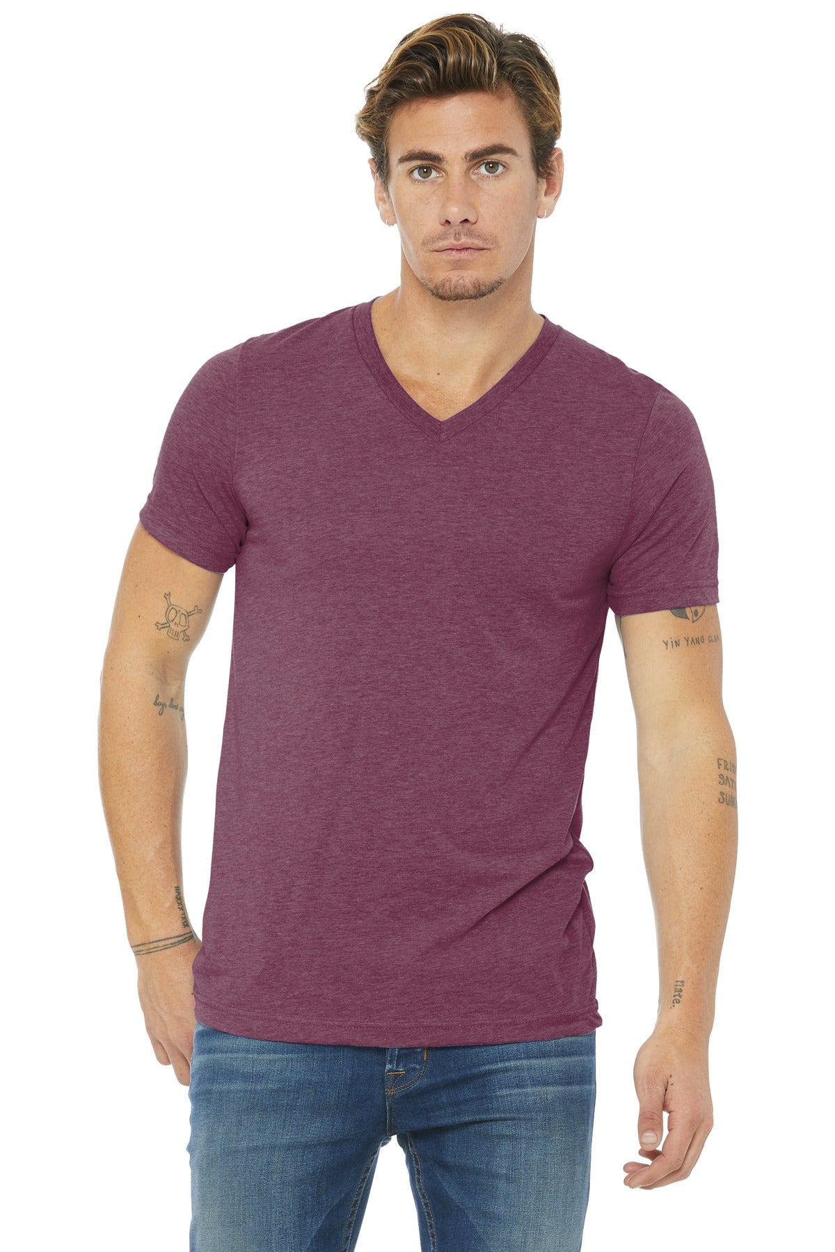 BELLA+CANVAS ®  Unisex Triblend Short Sleeve V-Neck Tee. BC3415