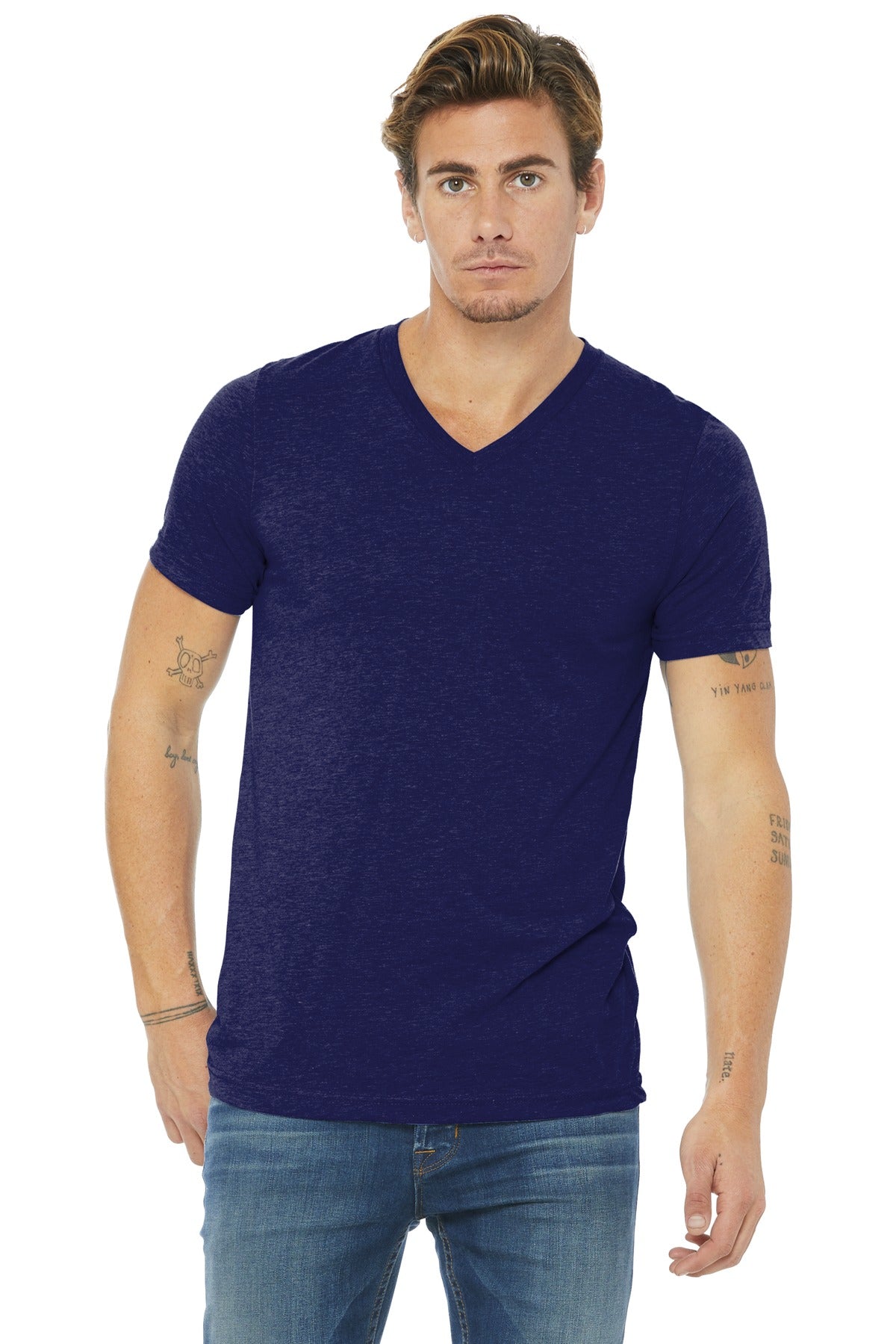 BELLA+CANVAS ®  Unisex Triblend Short Sleeve V-Neck Tee. BC3415