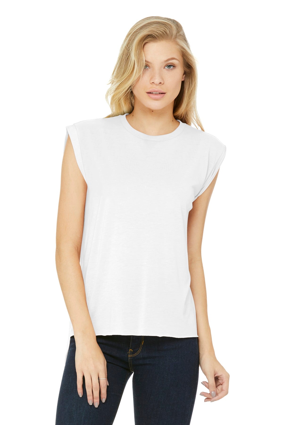 BELLA+CANVAS ®  Women's Flowy Muscle Tee with Rolled Cuffs BC8804