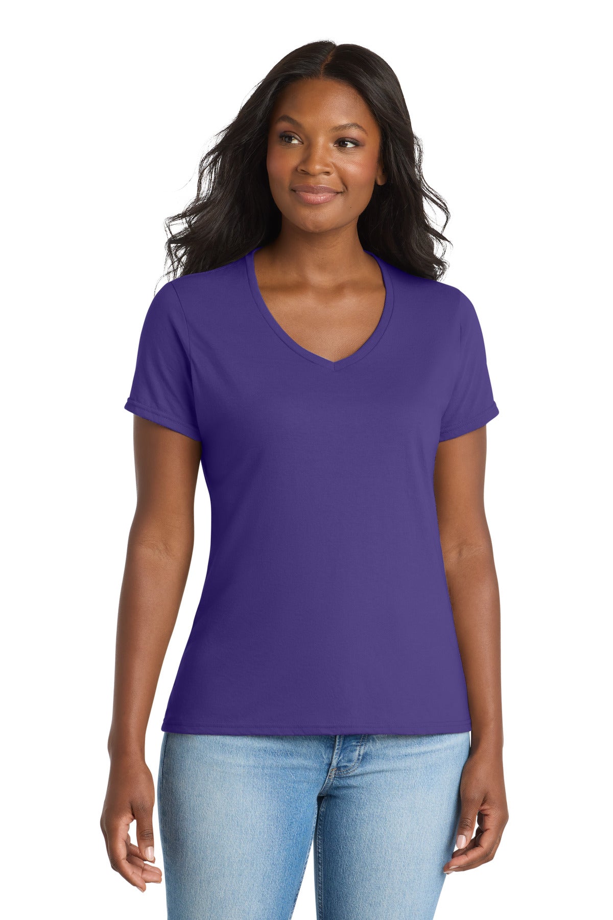 Port & Co ®  Women's Performance Blend V-Neck Tee. LPC381V