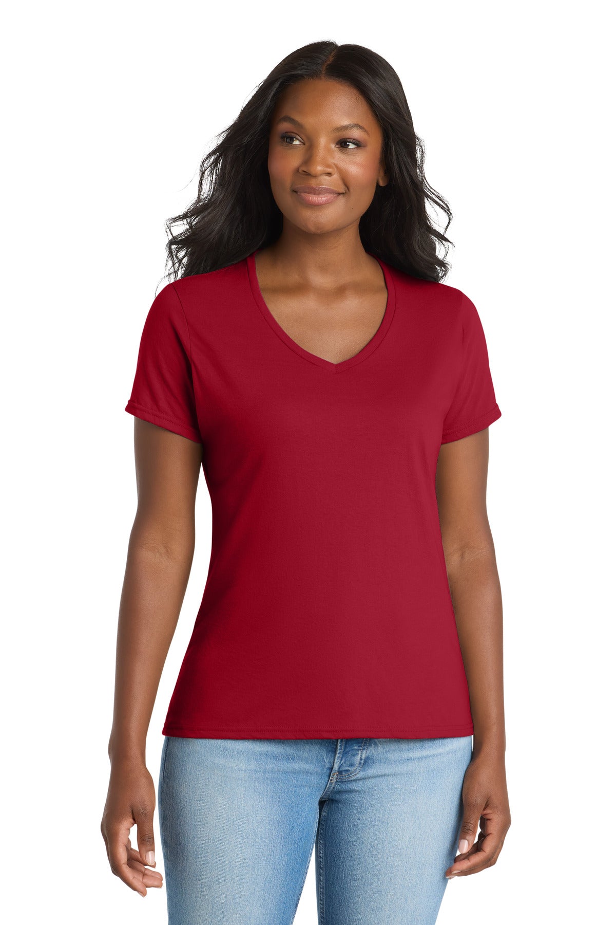 Port & Co ®  Women's Performance Blend V-Neck Tee. LPC381V