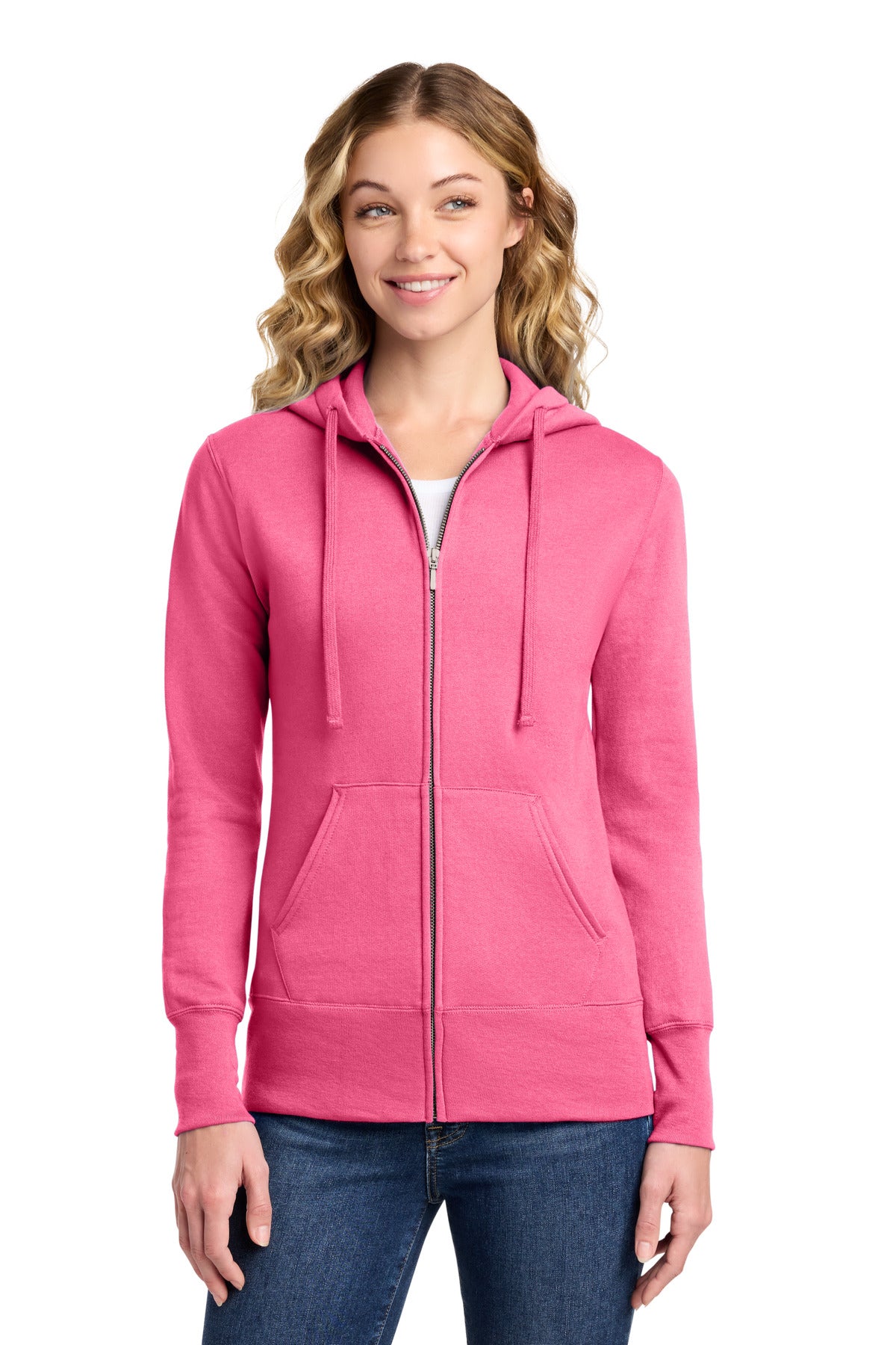 Port & Co ®  Women's Core Fleece Full-Zip Hooded Sweatshirt. LPC78ZH