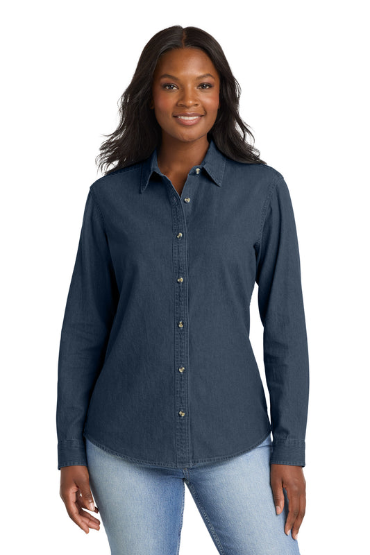 Port & Co ®  Women's Long Sleeve Value Denim Shirt.  LSP10
