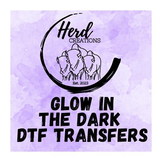 Glow in the dark DTF transfers by Herd Creations