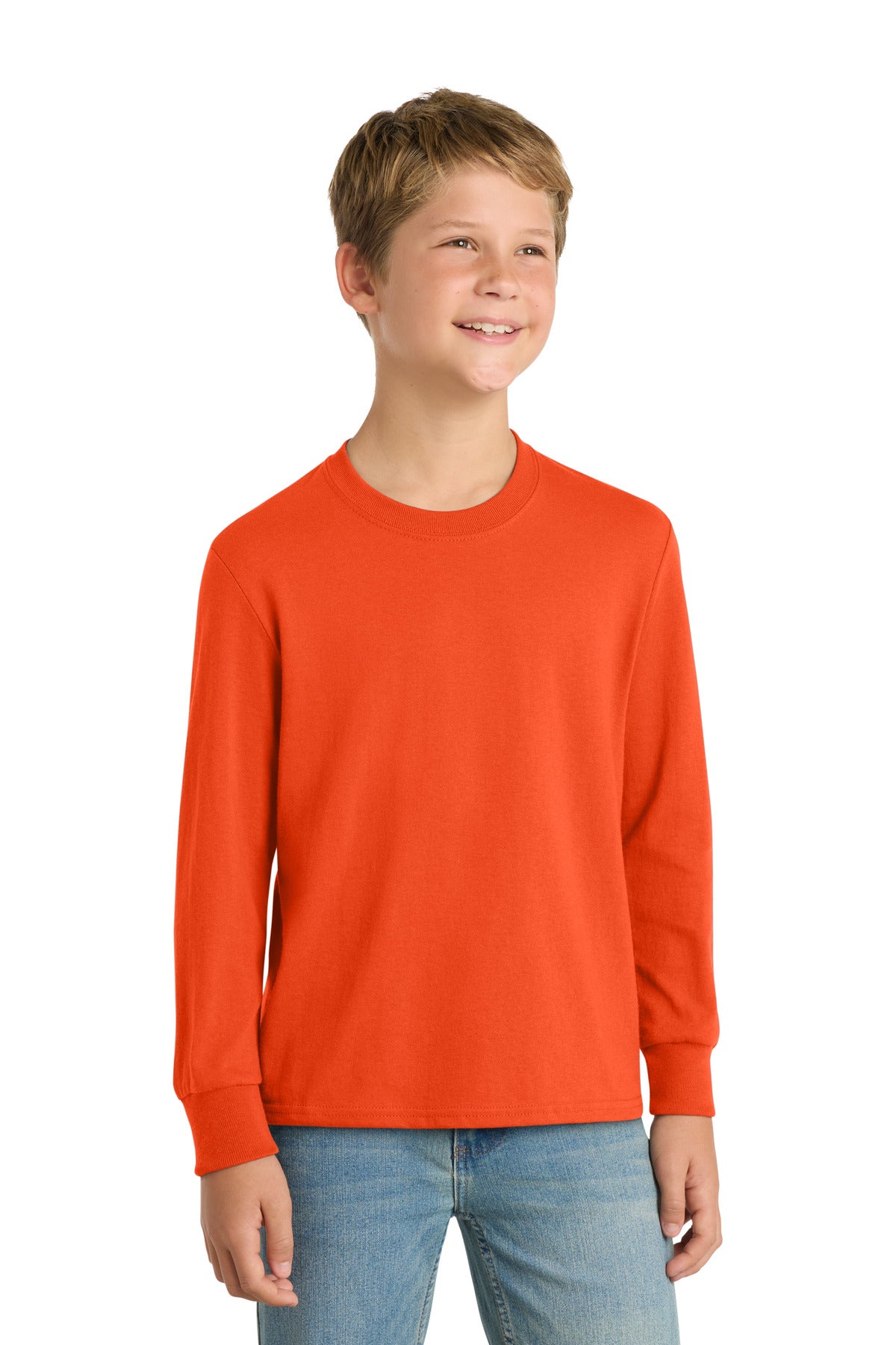 Port & Co ®  Youth Long Sleeve Core Cotton Tee. PC54YLS