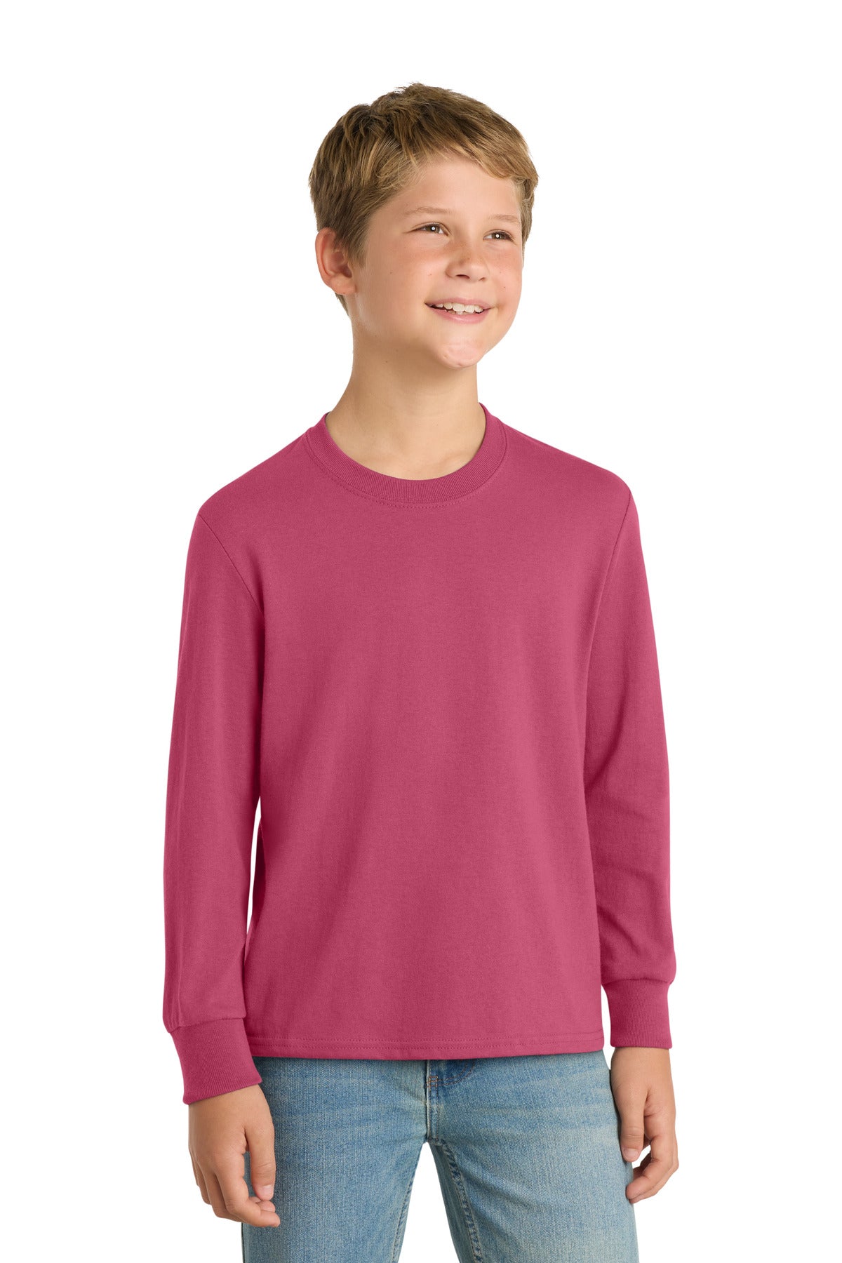 Port & Co ®  Youth Long Sleeve Core Cotton Tee. PC54YLS