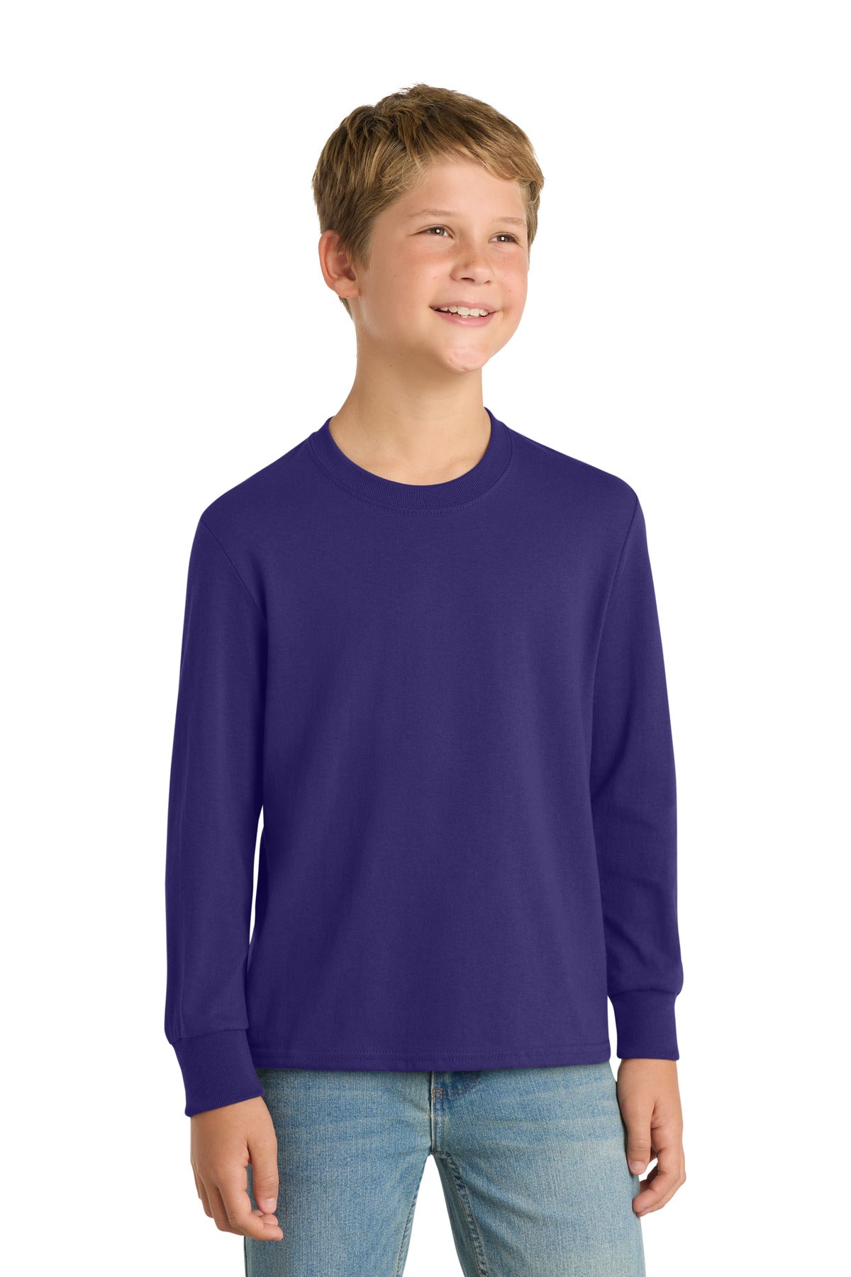 Port & Co ®  Youth Long Sleeve Core Cotton Tee. PC54YLS
