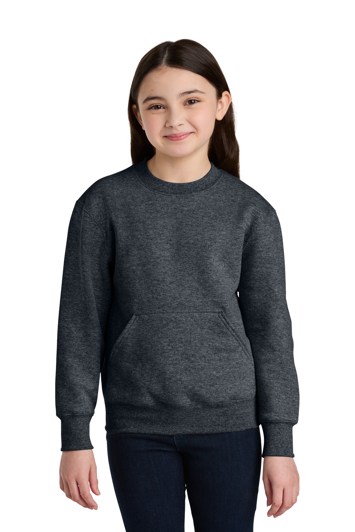 Port & Co ®  Youth Core Fleece Crewneck Pocket Sweatshirt PC78YPKT