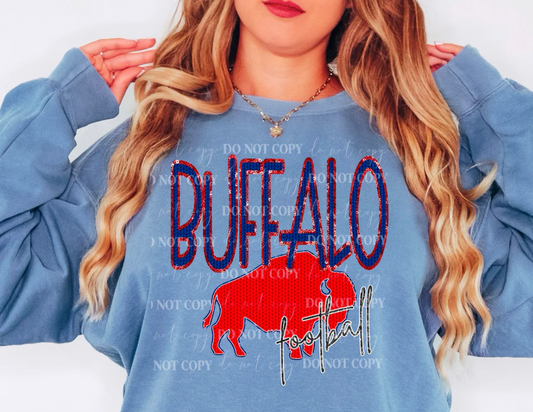Buffalo Football : Chunky Knit Texture :  DTF (Direct to Film)