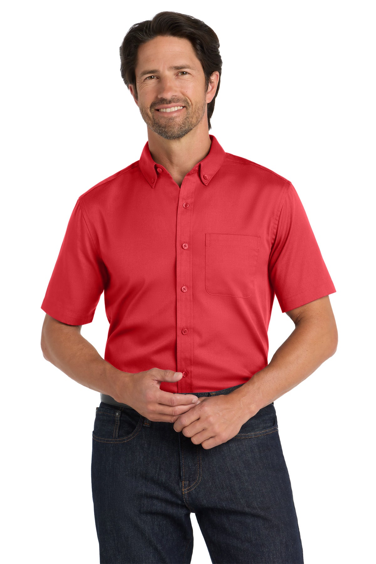 Port Authority ®  Short Sleeve SuperPro React ™  Twill Shirt. W809