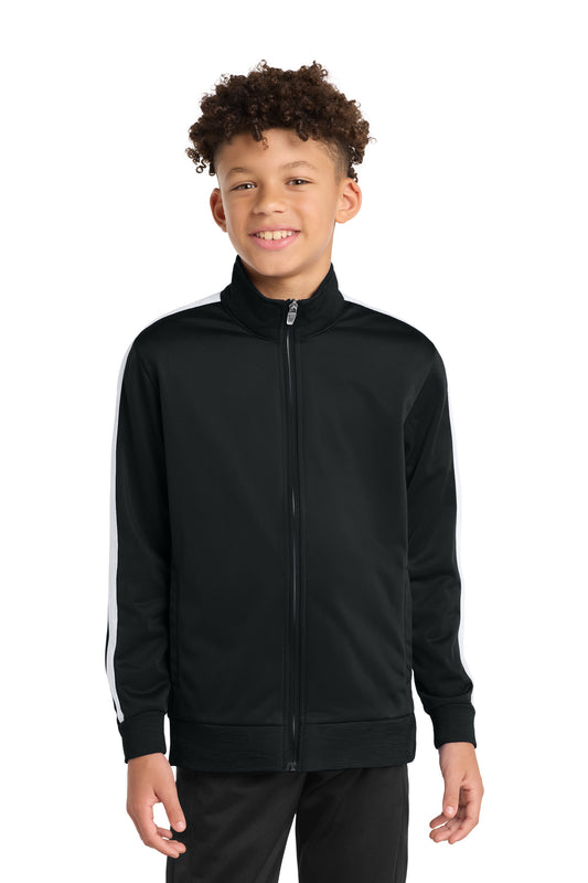 Sport-Tek  ®  Youth Tricot Sleeve Stripe Track Jacket. YST94